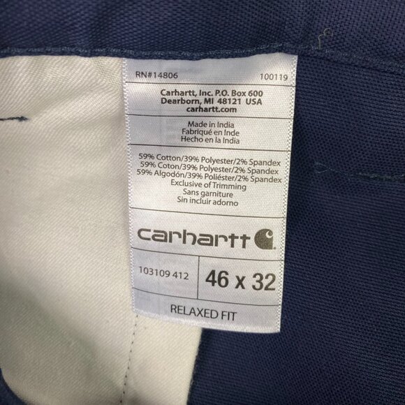 Carhartt Relaxed Fit Rugged Flex Pants Work Men's 46 x 32 Blue - Picture 5 of 11